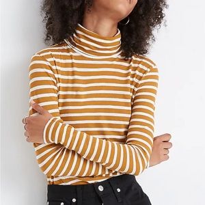 MADEWELL — Women's Whisper Cotton Turtleneck in Helene Stripe Size Small